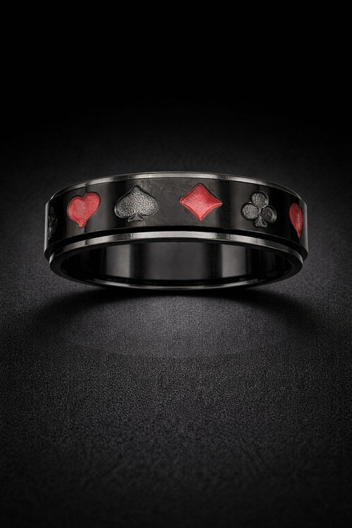 Bague As du Poker ( rotative ) - Acier Inoxydable