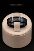 Bague Cendre du Dragon Azur Nocturne - Acier Inoxydable