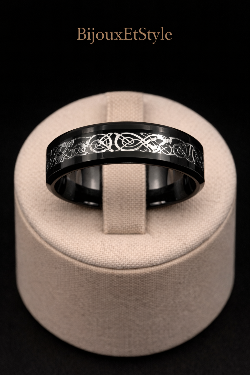 Bague Cendre du Dragon Éclipse Souveraine - Acier Inoxydable