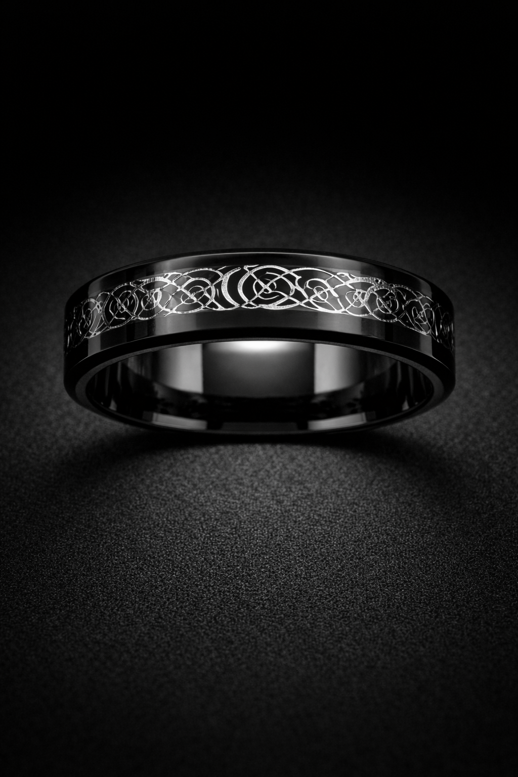 Bague Cendre du Dragon Éclipse Souveraine - Acier Inoxydable