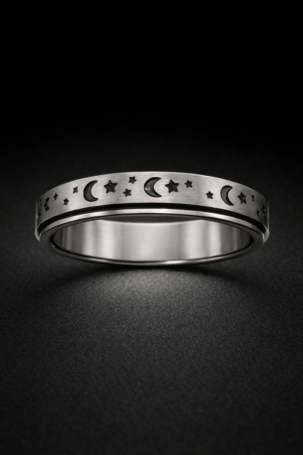 Bague Nuit Etoilée ( rotative ) - Acier Inoxydable