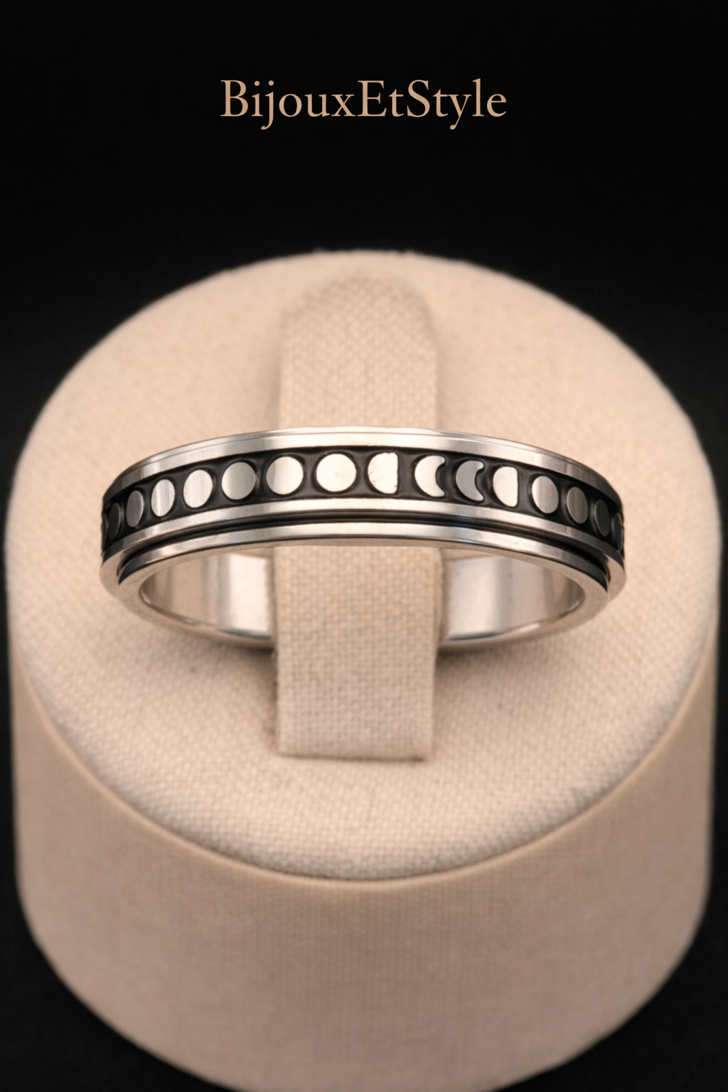 Bague Phases Astrales ( rotative ) - Acier Inoxydable