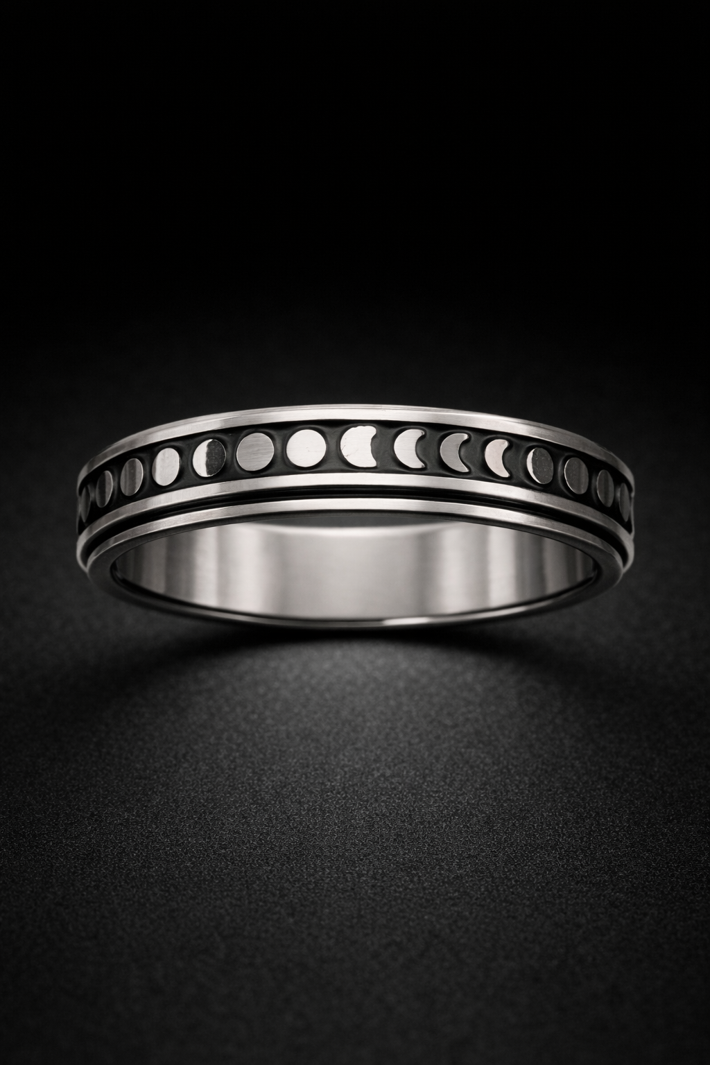 Bague Phases Astrales ( rotative ) - Acier Inoxydable