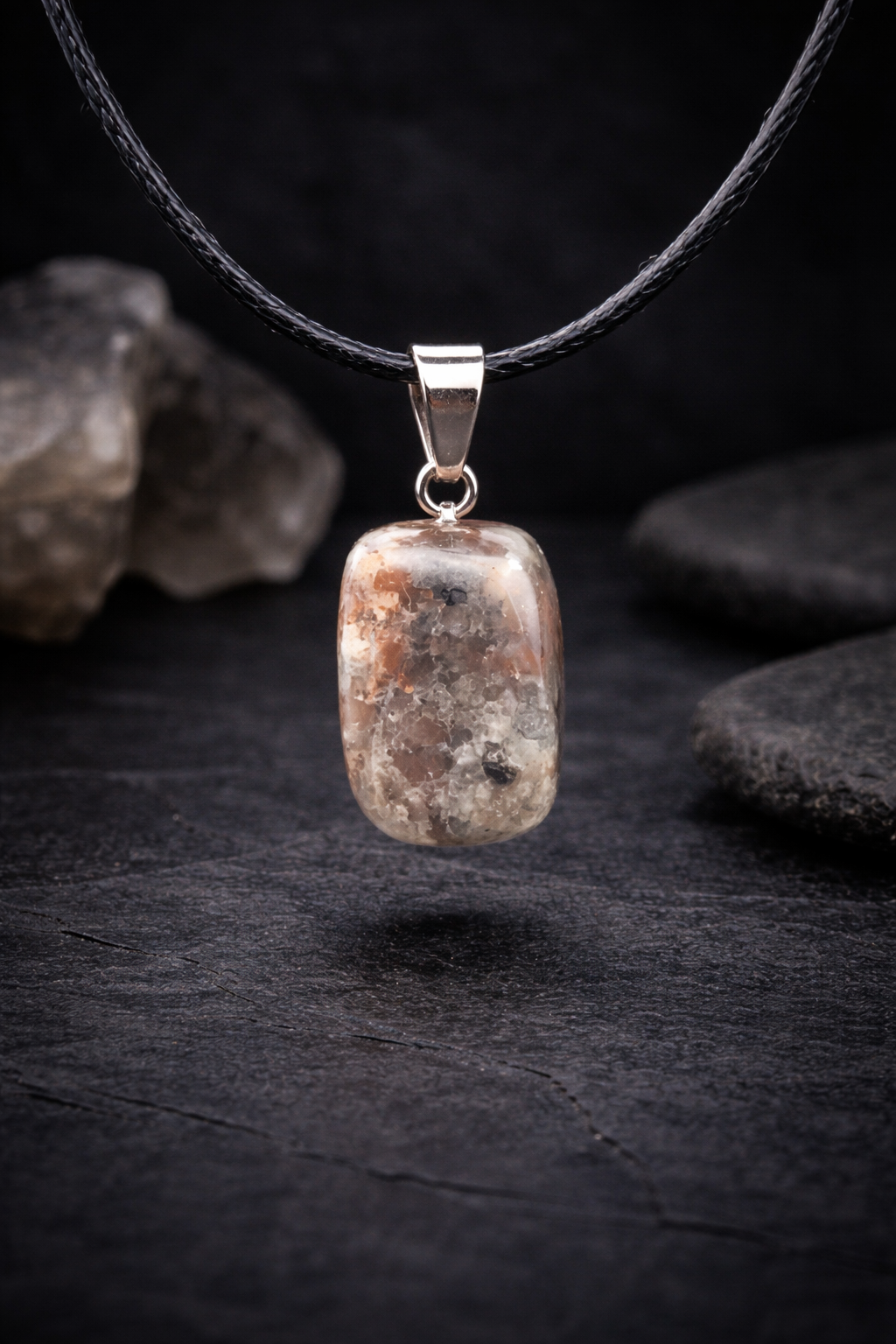 Pendentif Pierre Naturelle - Agate Fleur