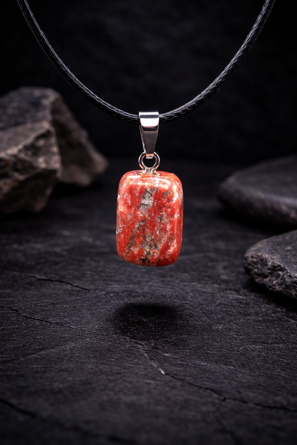 Pendentif Jaspe Rouge - Pierre Naturelle
