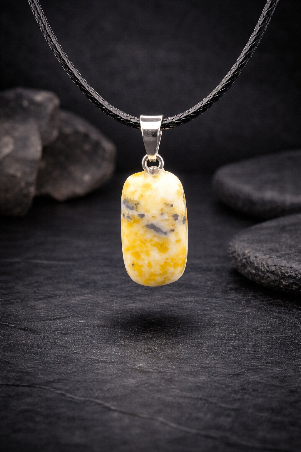 Pendentif Jaspe Jaune - Pierre Naturelle