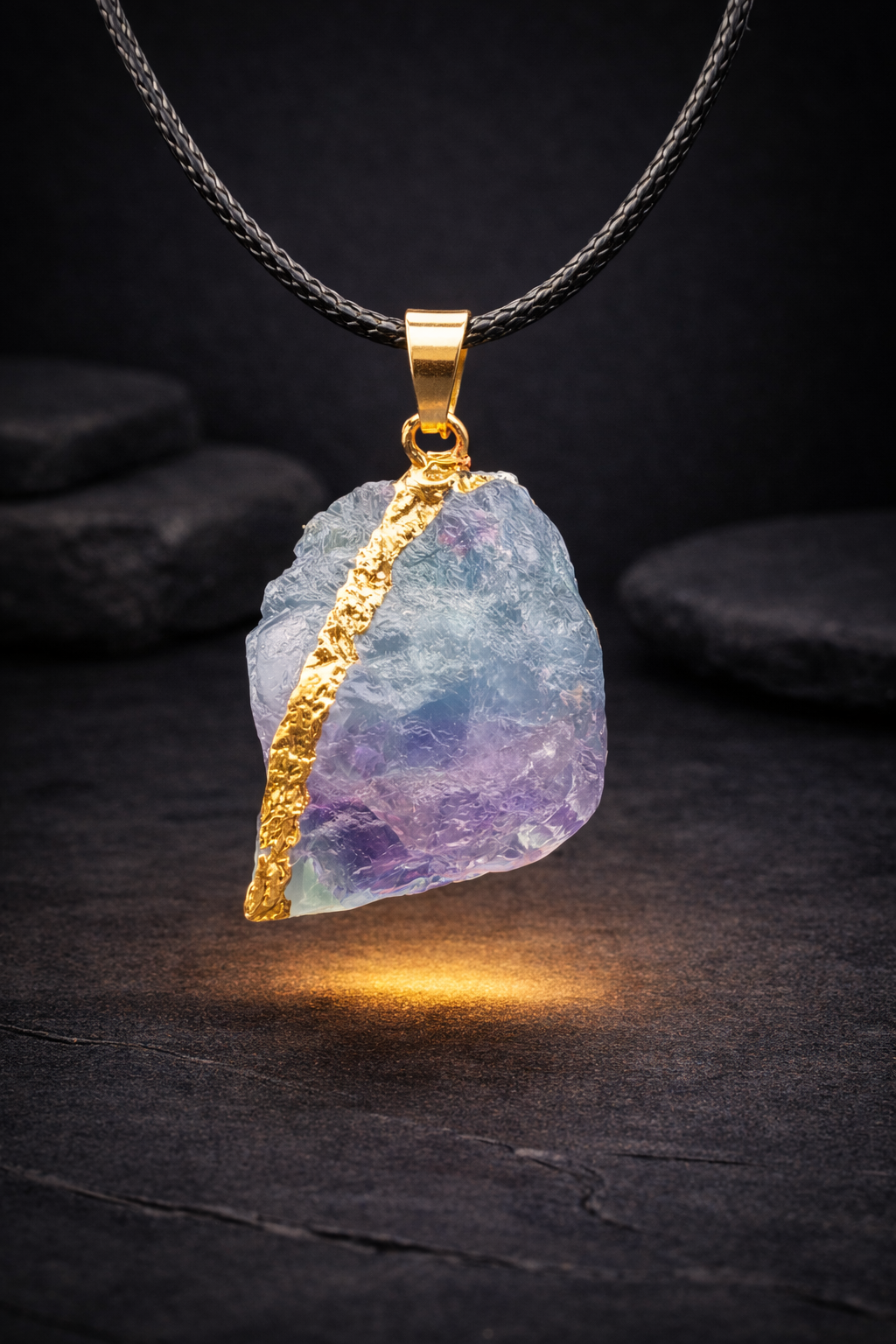 Pendentif en Fluorite Naturelle - Pierre Naturelle Brute Energetique