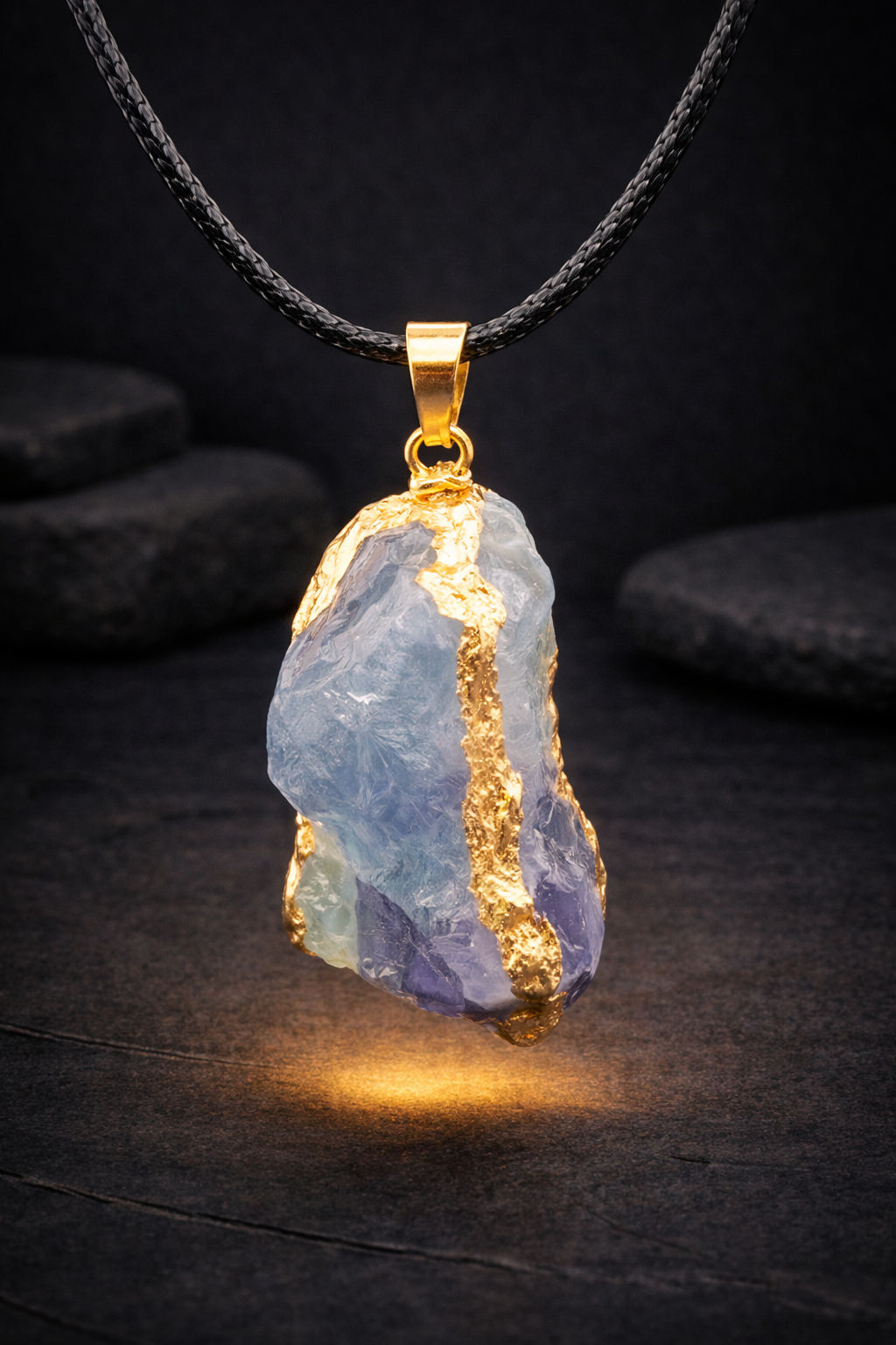 Pendentif en Fluorite Naturelle - Pierre Naturelle Brute Energetique