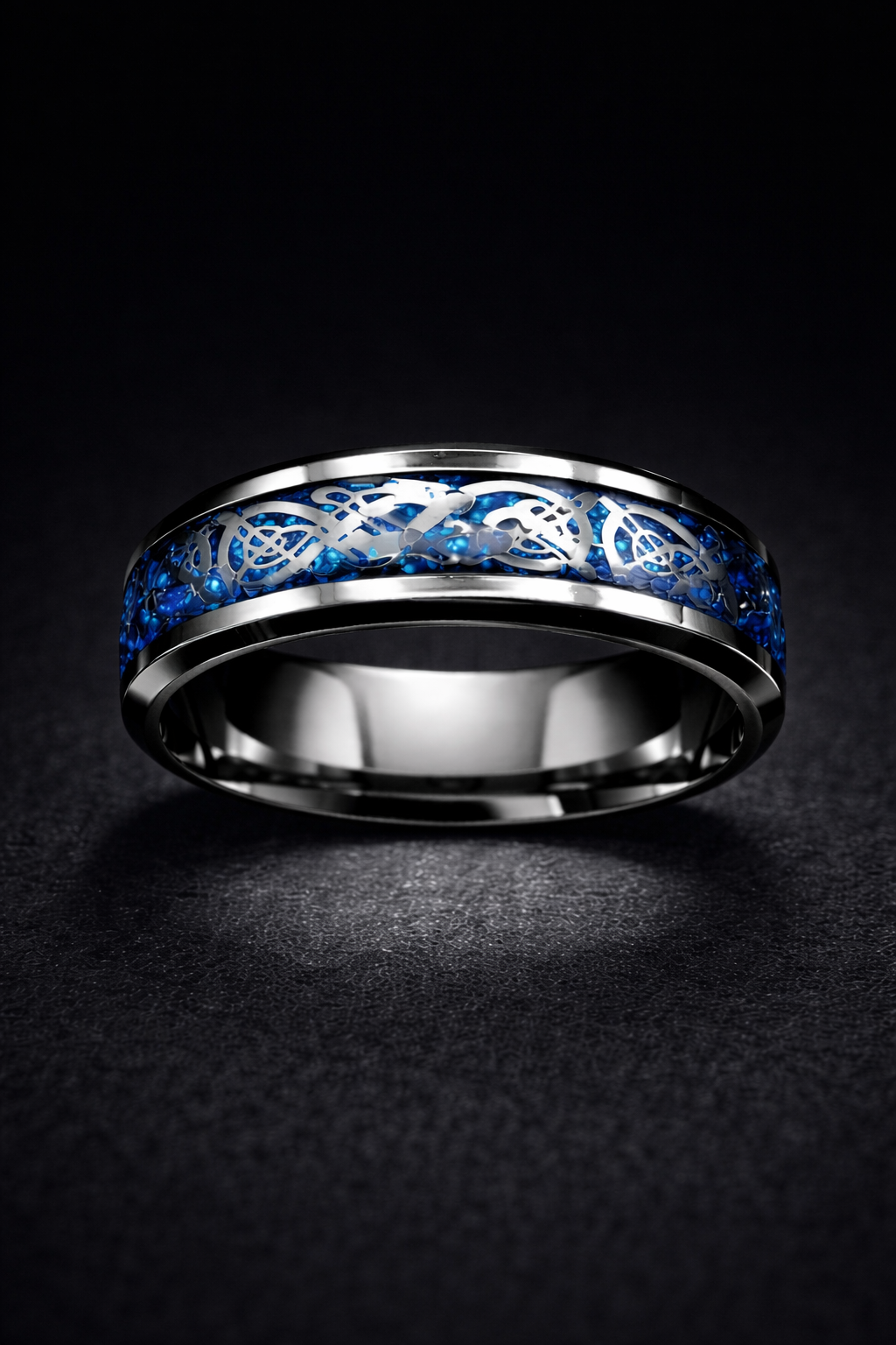 Bague Cendre du Dragon Azur - Acier Inoxydable