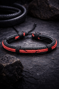 Bracelet “Serment d’Obsidienne” - Taille Ajustable - Simili Cuir