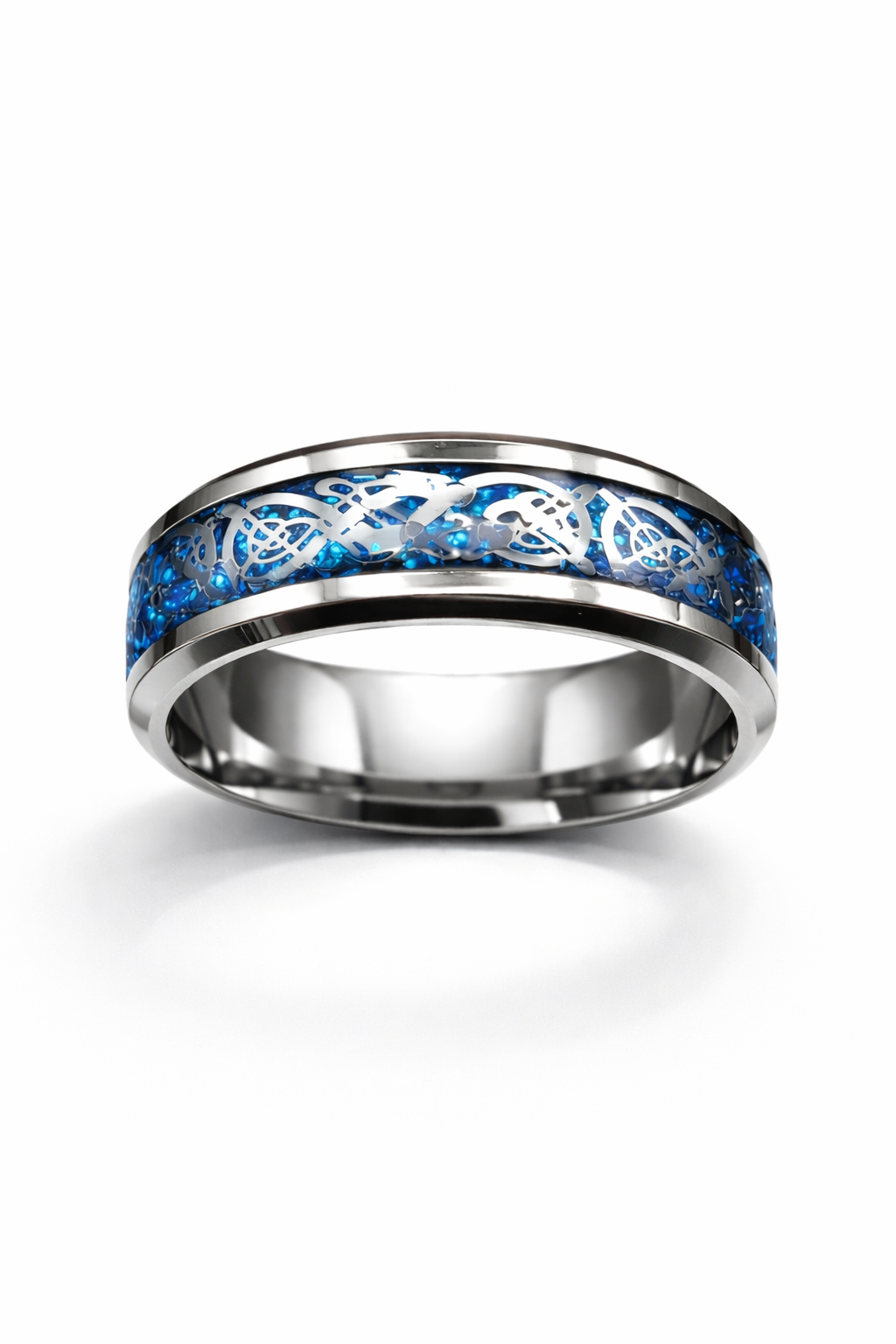 Bague Cendre du Dragon Azur - Acier Inoxydable