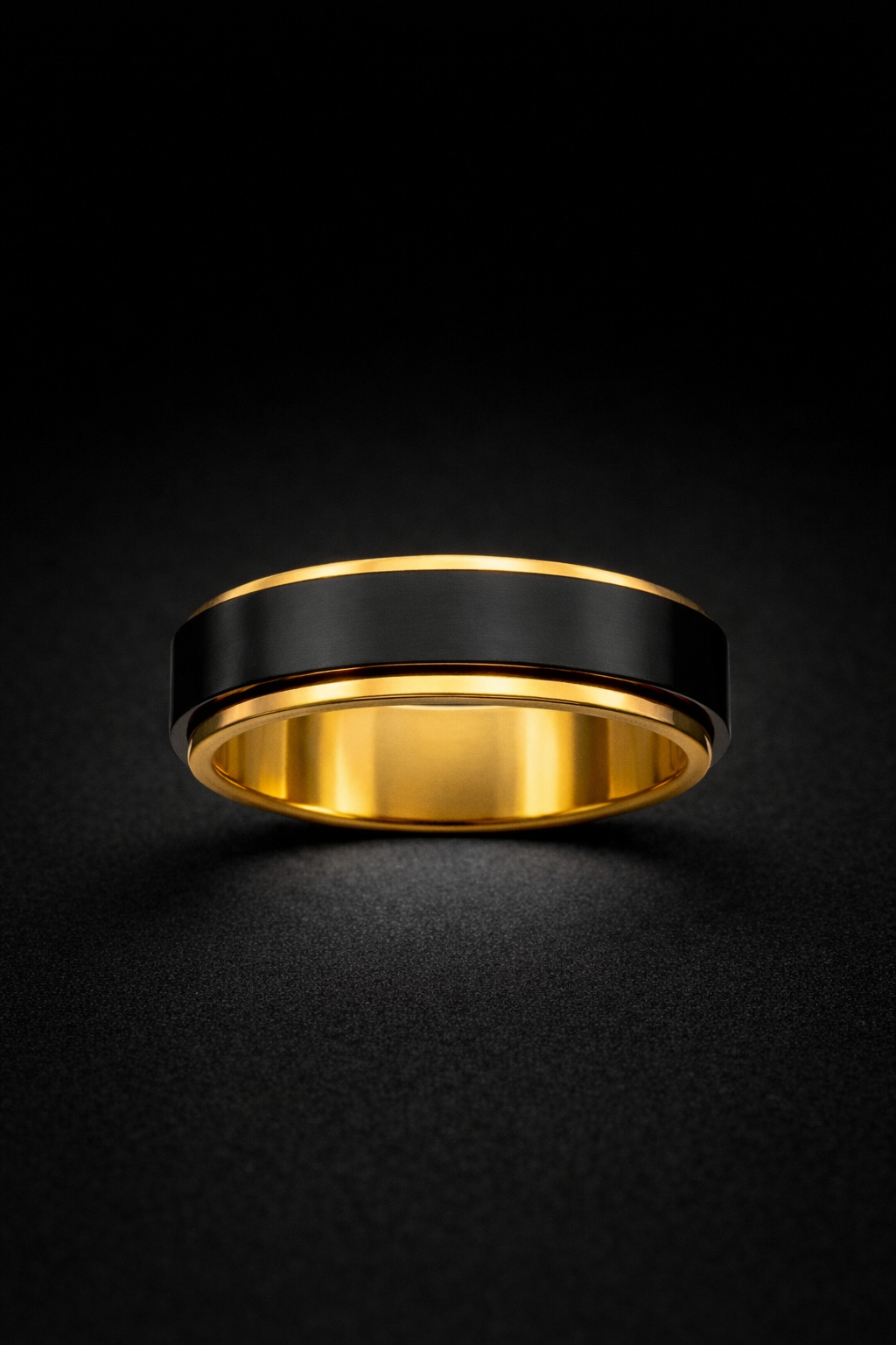 Bague Eclipse Dorée ( Rotative ) - Acier Inoxydable