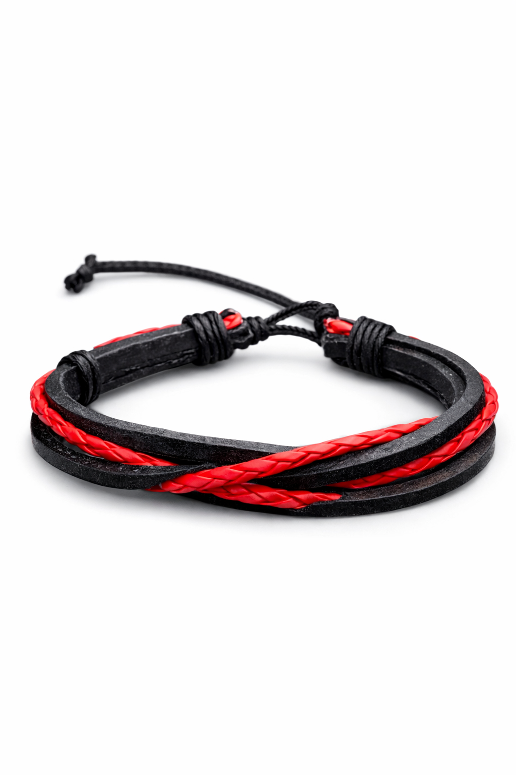 Bracelet EntreLacs Ecarlate - Taille Ajustable - Simili Cuir