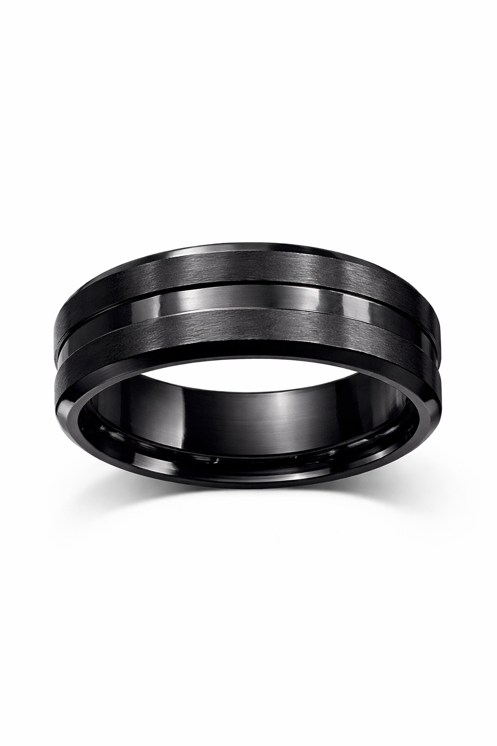 Bague Lignée Carbon - Acier Inoxydable