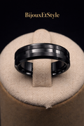 Bague Lignée Carbon - Acier Inoxydable