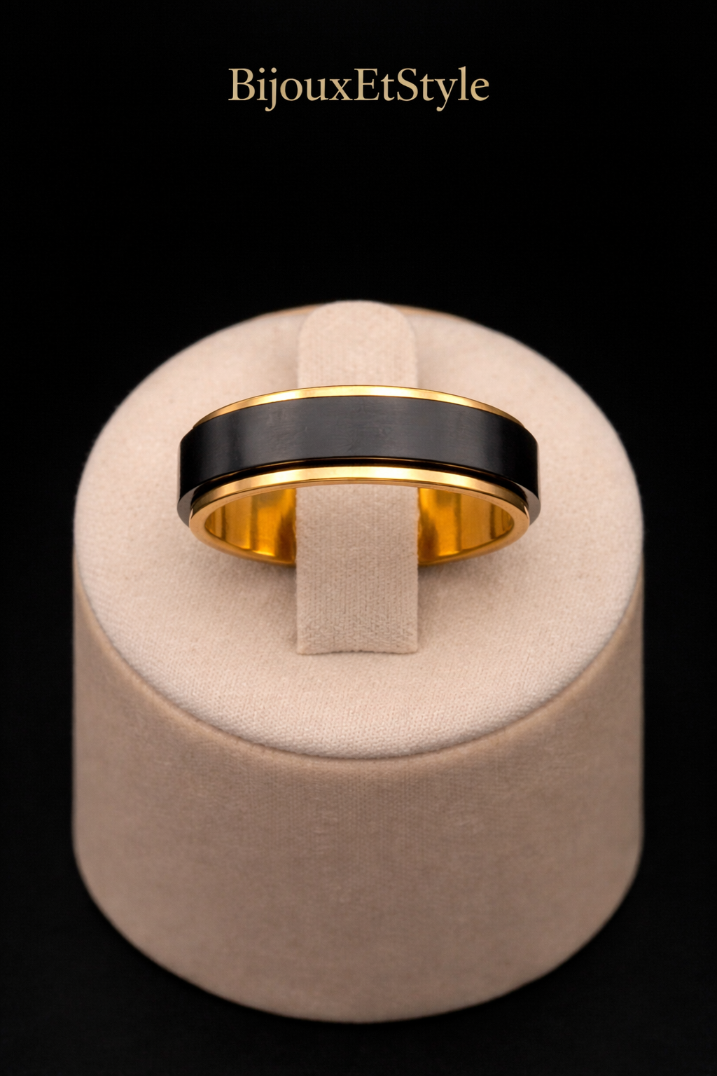 Bague Eclipse Dorée ( Rotative ) - Acier Inoxydable