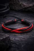 Bracelet EntreLacs Ecarlate - Taille Ajustable - Simili Cuir